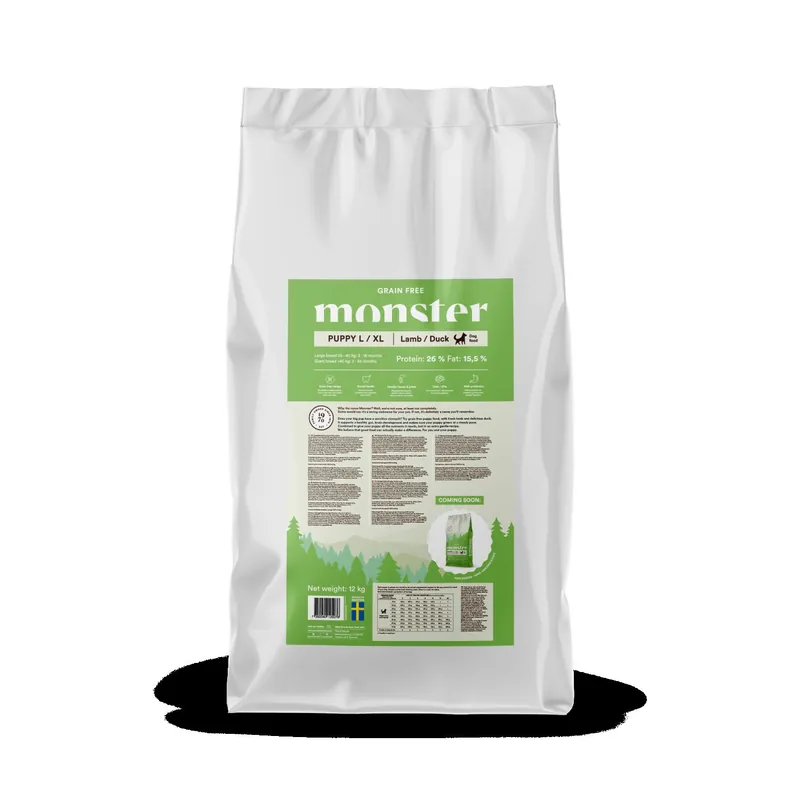 Populärt val Monster Dog GF Puppy L/XL Lamb/Duck 12 kg