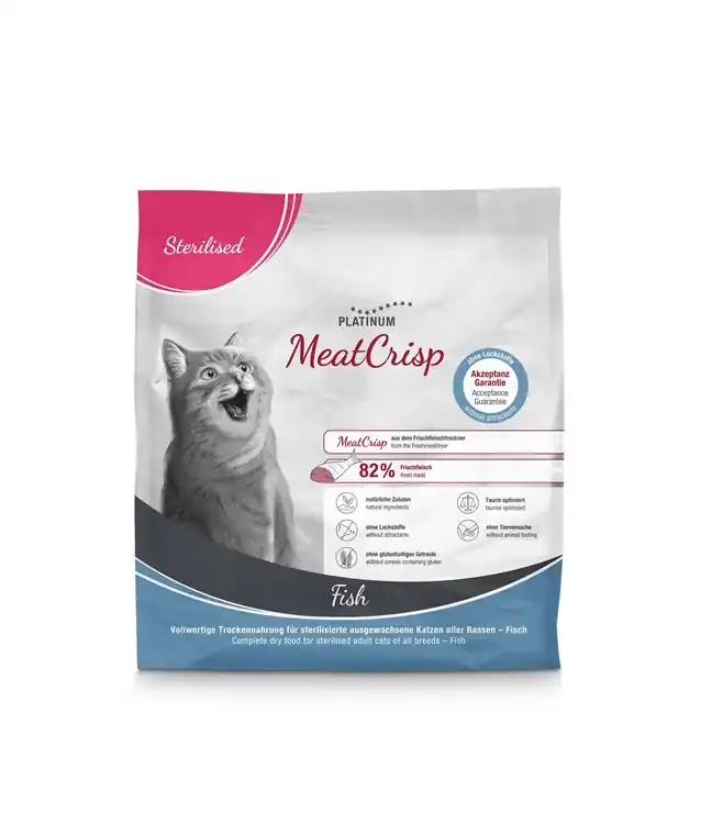 Kundfavorit Platinum Cat MeatCrisp Sterilised Fish 0,4 kg