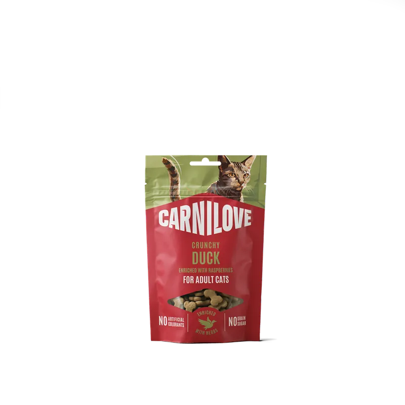 Nedsatt pris CL Cat Crunchy Snack Duck Enriched with Raspberries 50 g