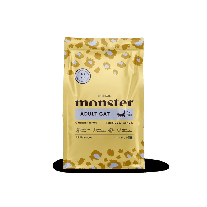 Begränsat antal Monster Cat Orig. Adult Chick/Turkey 2 kg
