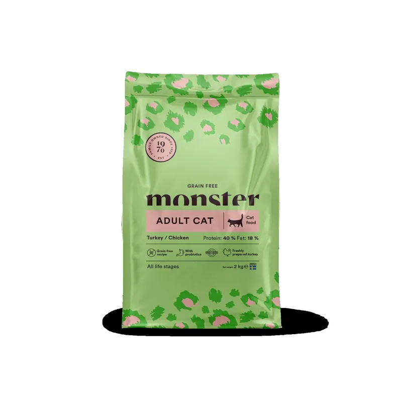 Säker betalning Monster Cat GF Adult Turkey/Chick 2 kg