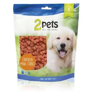 Populär 2pets hundgodis minikuber kyckling, 400g
