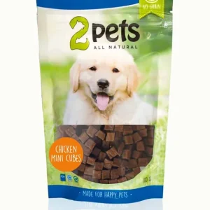 2pets hundgodis minikuber kyckling, 100g Lågt pris