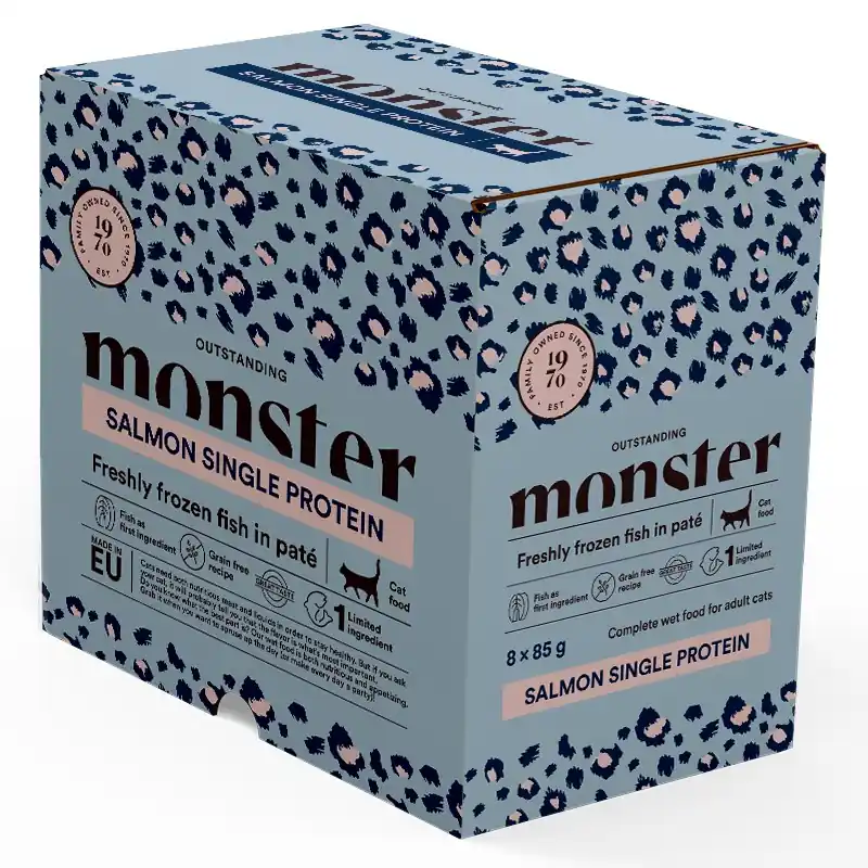 Handla nu Monster Cat Pouches Adult Salmon 85g (8-pack)