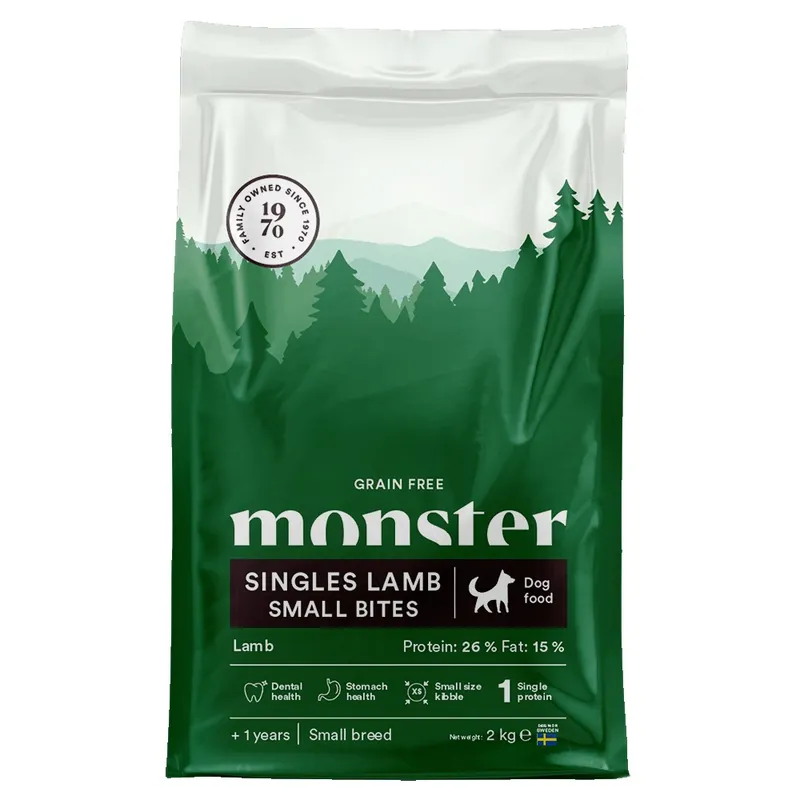Köp nu Monster Dog Grain Free Singles Lamb Small Bites 2 kg