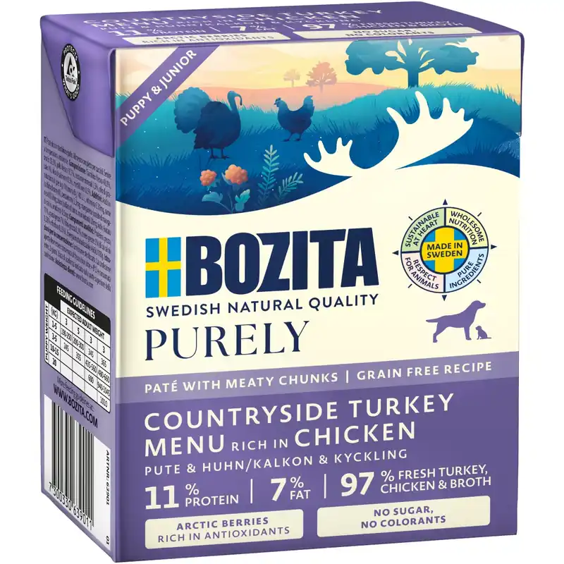 Bozita Purely Paté Tetra Puppy Turkey & Chicken 370g Extra rabatt