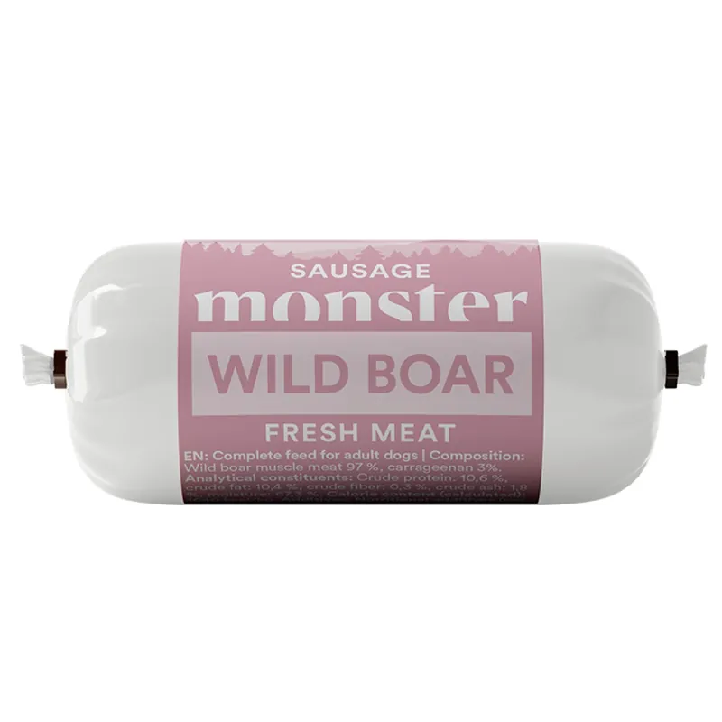 Monster Dog Sausage Wild Boar 80g Lågt pris