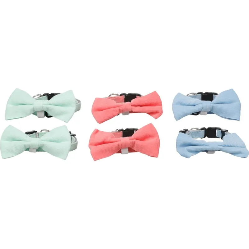 Extra rabatt Valphalsband med fluga Puppy Elfi, blandade färger XXS 15-25 cm