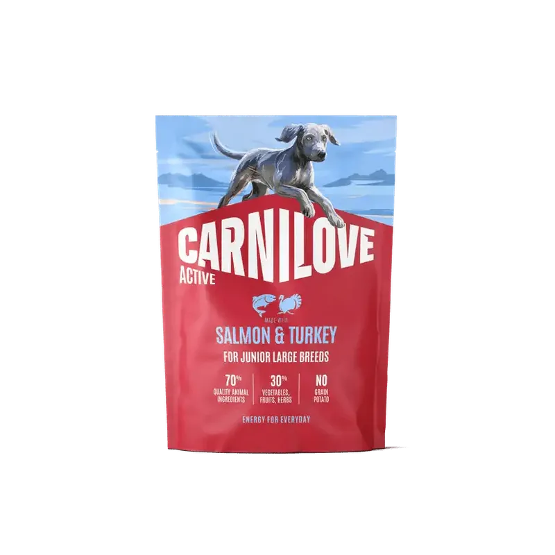 Begränsad tid Carnilove Active Dog Dry Salmon & Turkey for Junior Large Breeds 1.5 kg