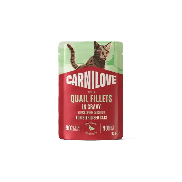 Carnilove Cat Pouch Gravy rich in Quail enriched with Dandelion for sterilised 85 g Expressleverans