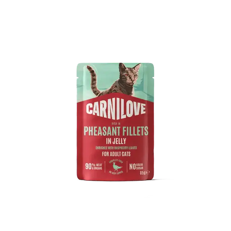 Carnilove Cat Pouch Jelly rich in Pheasant enriched with Raspberry Leaves 85 g Endast idag