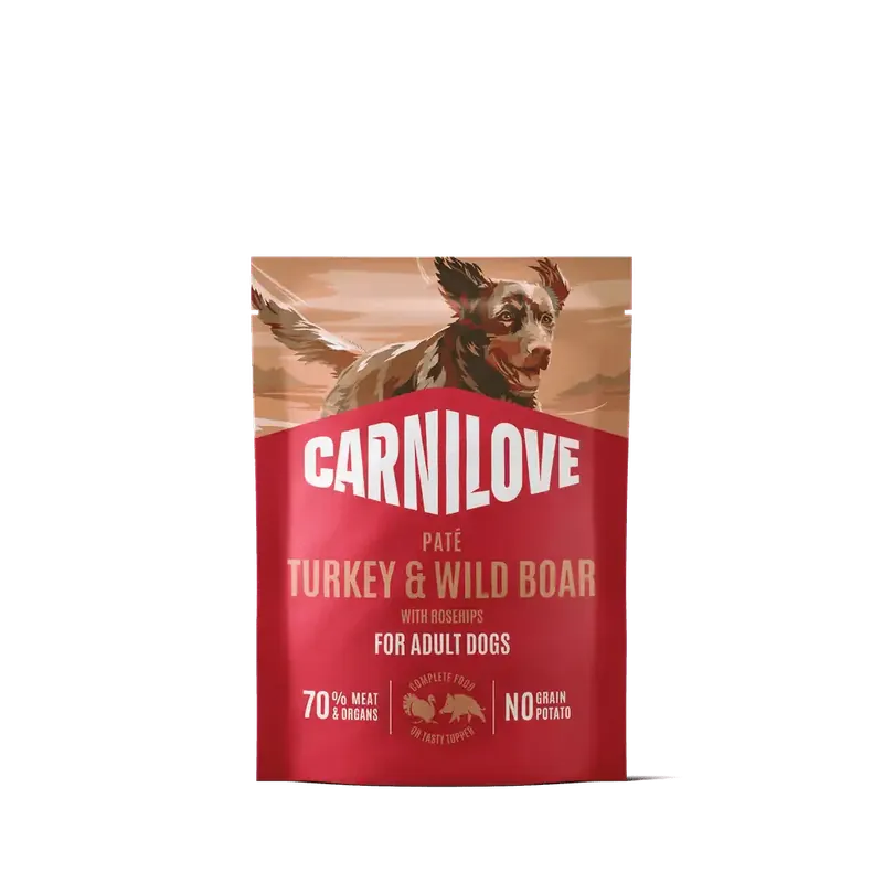 Handla nu Carnilove Dog Pouch Paté Turkey & Wildboar with Rosehips 300 g
