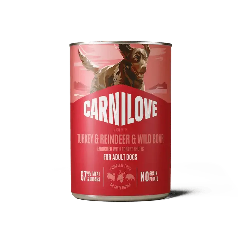 Carnilove Dog Can Paté Turkey & Reindeer & Wildboar 400 g Begränsat erbjudande