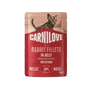 Carnilove Cat Pouch Jelly rich in Rabbit enriched with Marigold for Kittens 85 g Nyhet