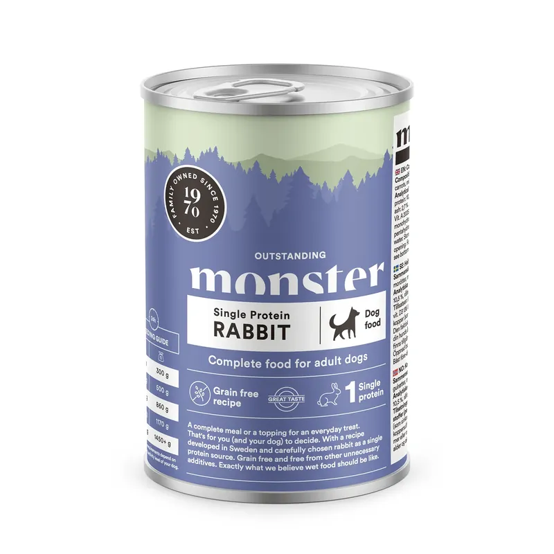 Begränsad tid Monster Dog Adult Single Protein Rabbit Can 400 g