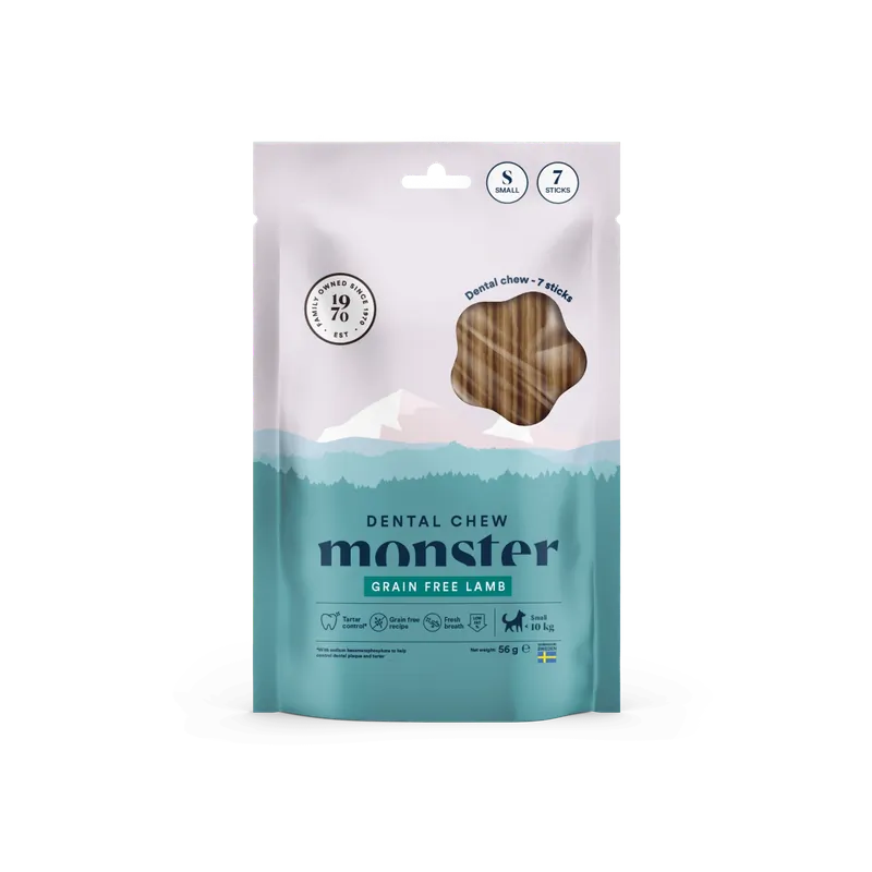 Snabb leverans Monster Dog Dental Chew Lamb Small 7 st
