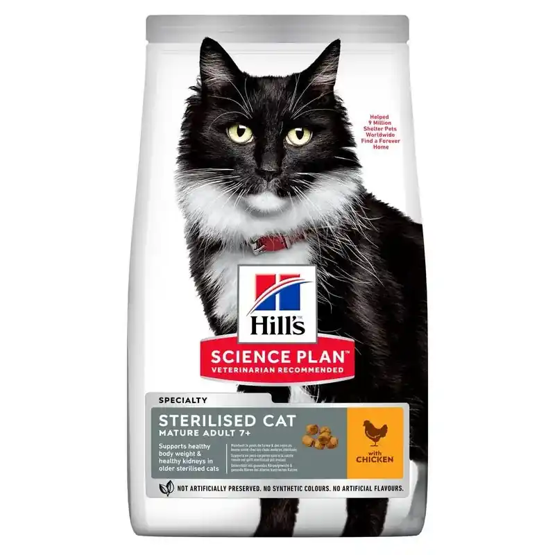 Köp online HILL'S SCIENCE PLAN Mature Sterilised Cat torrfoder med kyckling för katt 1.5 kg