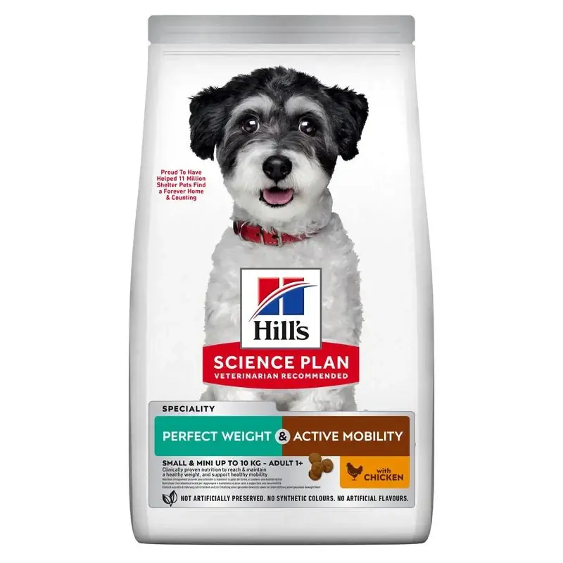 Reapris Hill's Science Plan Perfect Weight & Active Mobility Small & Mini Adult hundfoder med kyckling 1.5 kg