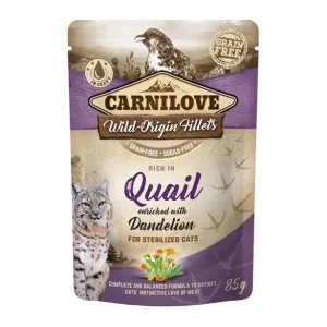 Carnilove Cat Pouch Quail Dandelion Sterilized 85 g Fynd