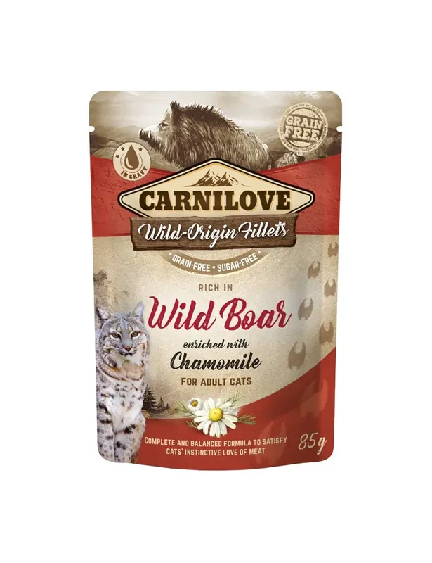 Carnilove Cat Pouch Wild Boar Chamomile 85 g prisnedsättning