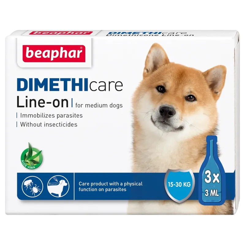 Expressleverans Beaphar Dimethicare Line-on Medium Hund 3x3 ml