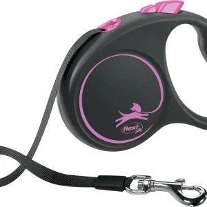 Flexi Black Design Rullkoppel med Band Rosa M / Rosa Kampanj