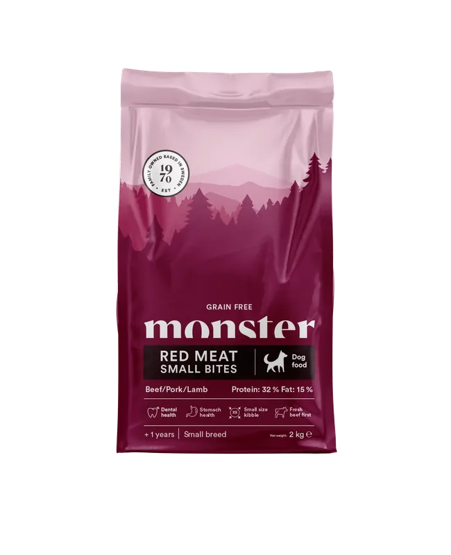 Bästa pris Monster Dog GF Adult Red Meat Small Bites 2 kg