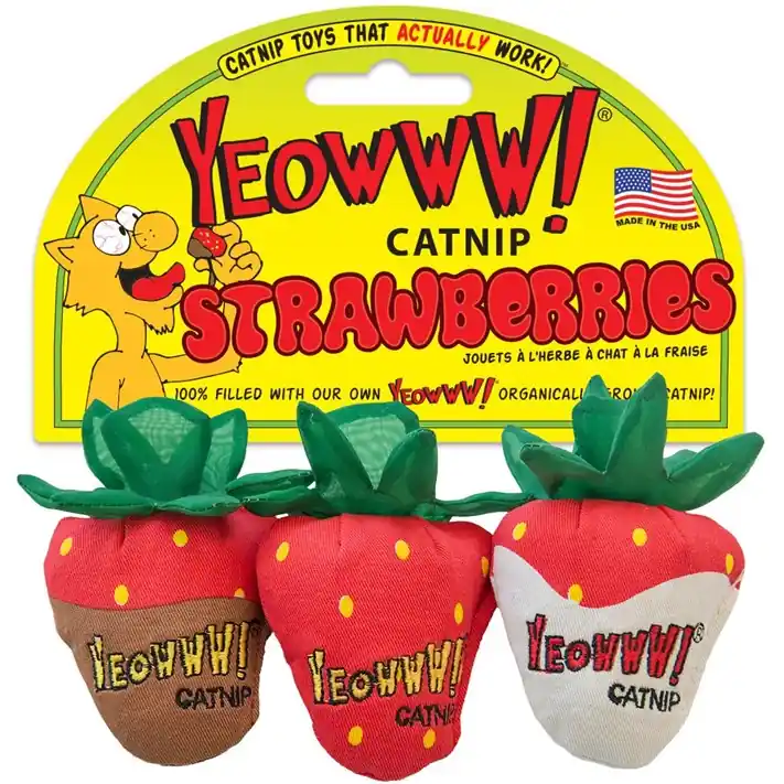 Sänkt pris KattLeksak YEOWWW Strawberries 3pack