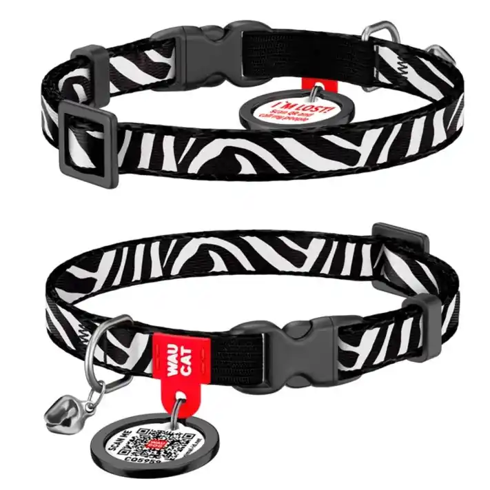 Kampanjpris WAUCAT Katthalsband Nylon Zebra