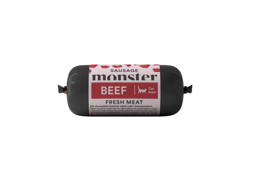 Snabb leverans Monster Cat Sausage Single Protein 80 g