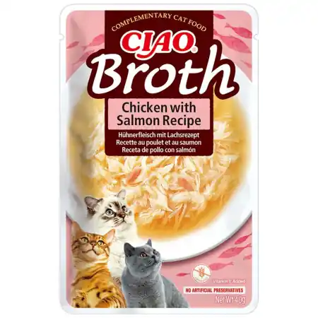 Churu Sidedish Broth med Kyckling och Lax Rabatter