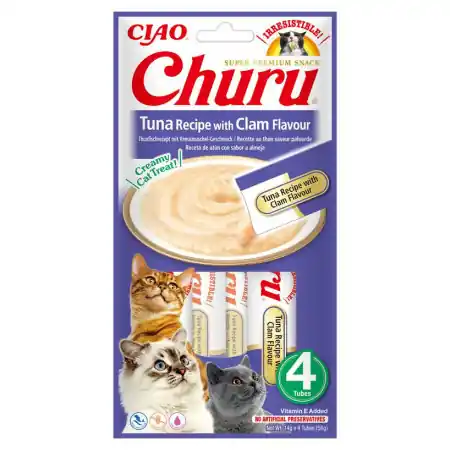 Köp online Kattgodis Churu Creamy Tuna with Clam