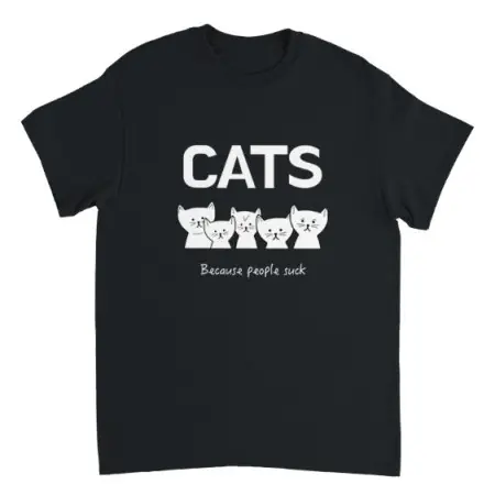 Fynd Supercat T shirt med tryck CATS Svart - Small