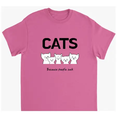 Supercat T shirt med tryck CATS Rosa - XXL Säker betalning