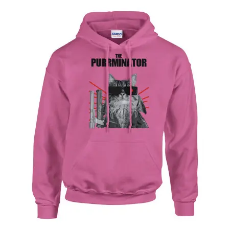 Supercat Hoodie med tryck Purrminator rosa - Large Nedsatt pris