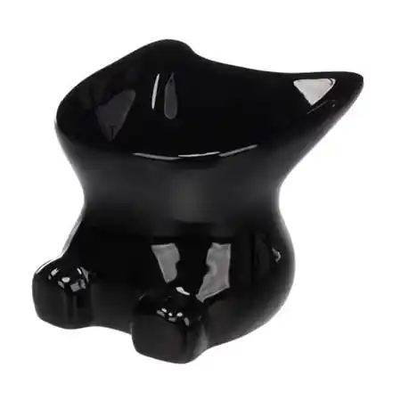 Outlet Upphöjd kattmatskål, Doby Black
