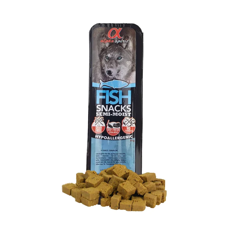 Begränsat antal Alpha Spirit Semi-Moist Snacks Fisk / 35 g
