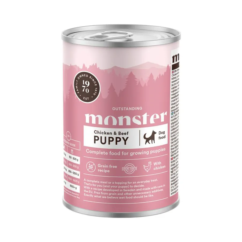 Begränsat antal Monster Dog Puppy Chicken 400 g
