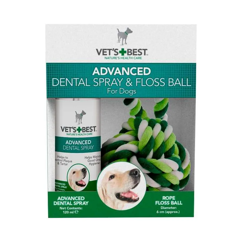 Vet's Best Dental Spray & Floss Ball 120 ml Begränsat antal