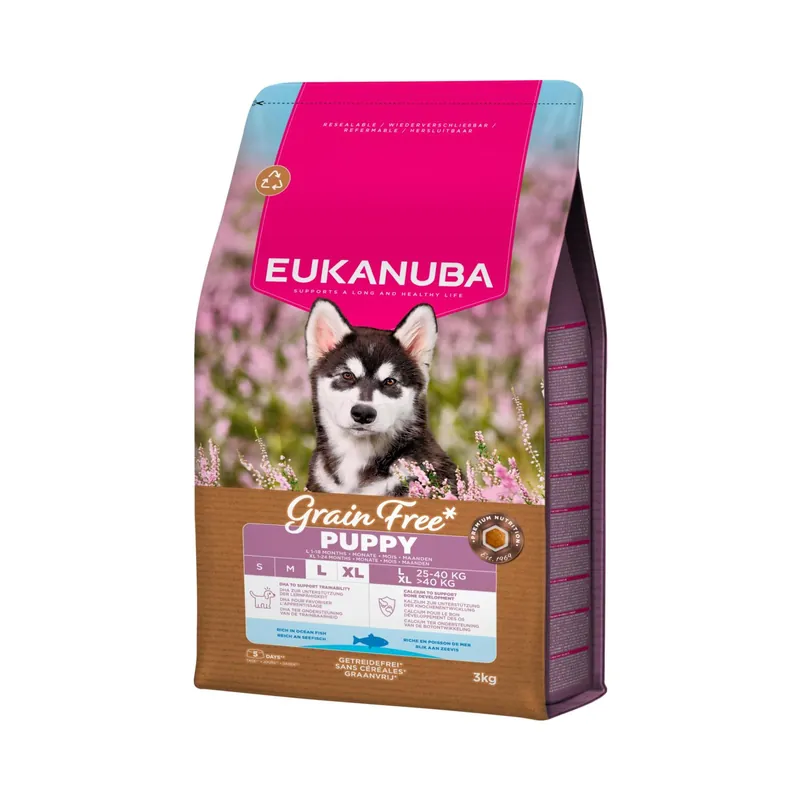 Säker betalning Eukanuba Grain Free Puppy & Junior Large Breed Ocean & Fish 3kg