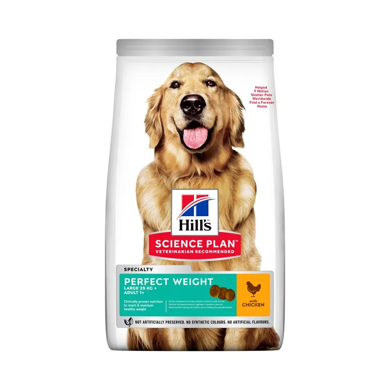 Begränsat antal Hill's Pet Nutrition Hill's SCIENCE PLAN Perfect Weight Large Breed Adult Dog Food With Chicken. 12 kg