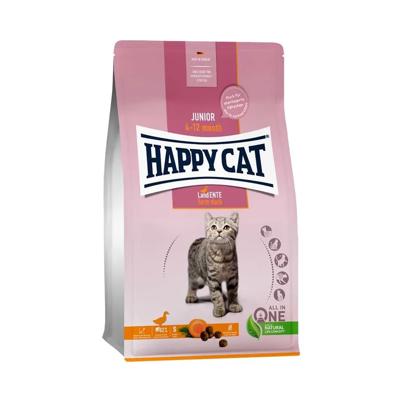 Rabatter Happy Cat Junior Farm Duck 300 g