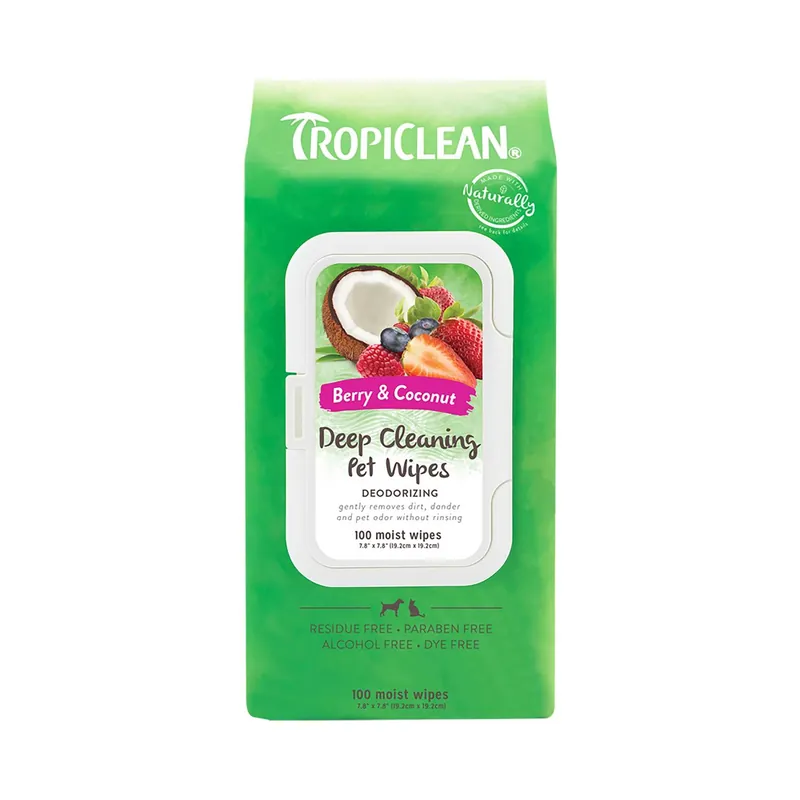 I lager Tropiclean Deep Cleaning Wipes 100-pack