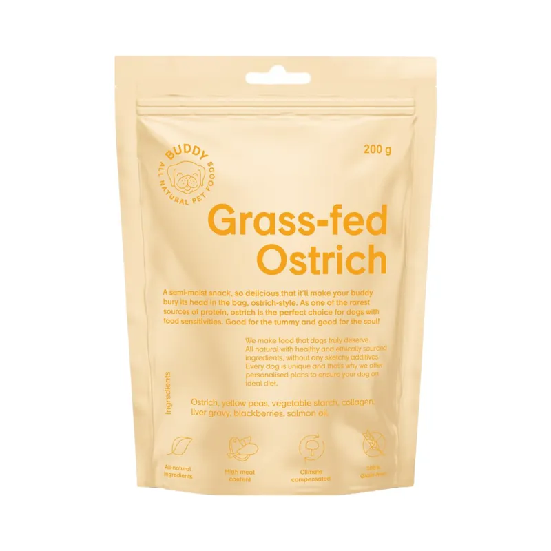 Buddy Pet Foods Buddy Grass-fed Ostrich 200 g Säker betalning