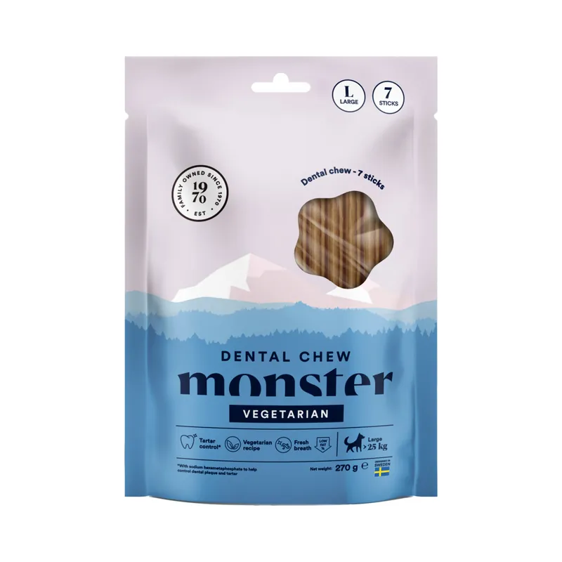 Monster Dog Dental Chew Vegetarian Large 7-pack Handla nu