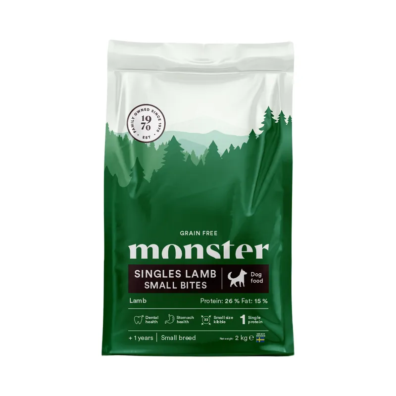 Köp nu Monster Dog Grain Free Singles Lamb Small Bites 2 kg