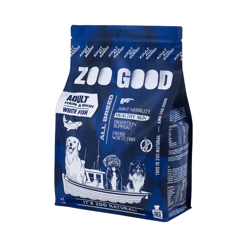 Billigare ZOO GOOD White fish Skin & Hair Adult All Breed 2 kg
