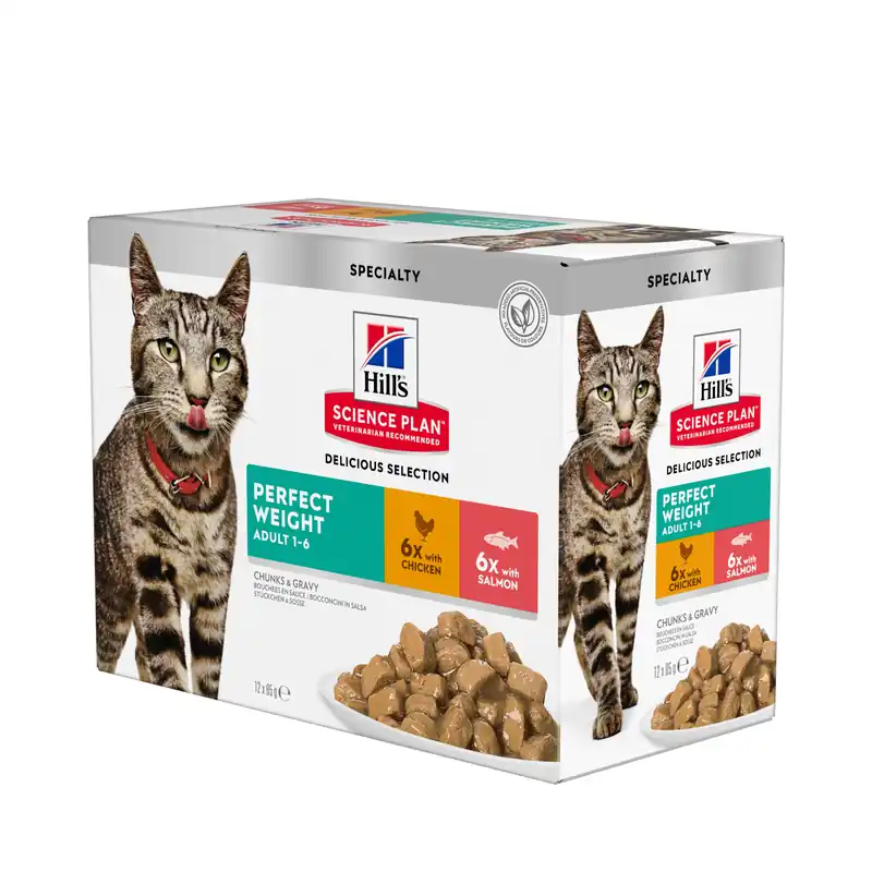 Hill's Pet Nutrition Hill's SCIENCE PLAN Adult Perfect Weight -märkäruoka kissalle 12x85 g Snabb frakt