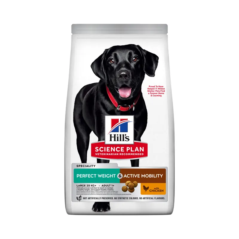 Snabb frakt Hill's Pet Nutrition Hill's SCIENCE PLAN Perfect Weight & Active Mobility Adult Hundefoder Til Store Racer Med Kylling 12 kg