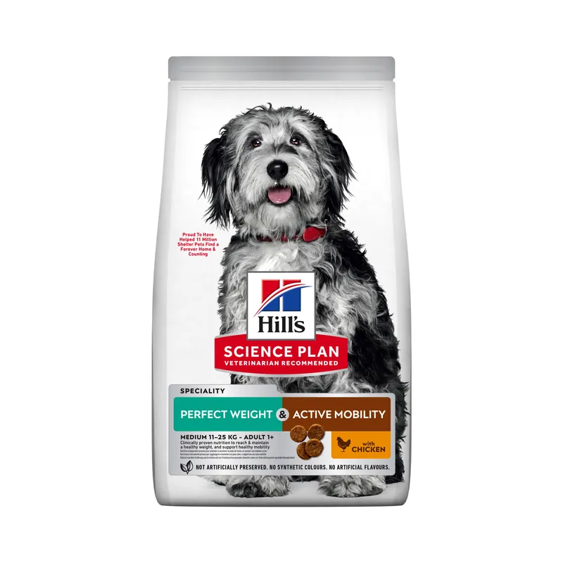 Hill's Pet Nutrition Hill's SCIENCE PLAN Perfect Weight & Active Mobility Medium Adult Hundefoder Med Kylling 12 kg Kampanj